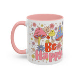 Be Happy Floral Mug