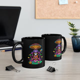 Hippie Trippy Buddha Black Mug