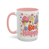 Be Happy Floral Mug