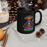 Hippie Trippy Buddha Black Mug