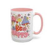 Be Happy Floral Mug