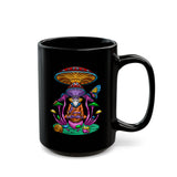 Hippie Trippy Buddha Black Mug