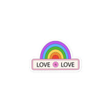 Love is Love Rainbow Kiss Cut Sticker