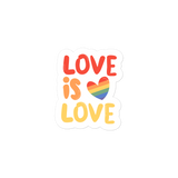 Love Is Love Kiss Cut Sticker-Red Orange Yellow