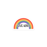 Love Wins Rainbow Kiss Cut Sticker