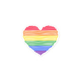 Rainbow Doodle Heart Kiss Cut Sticker
