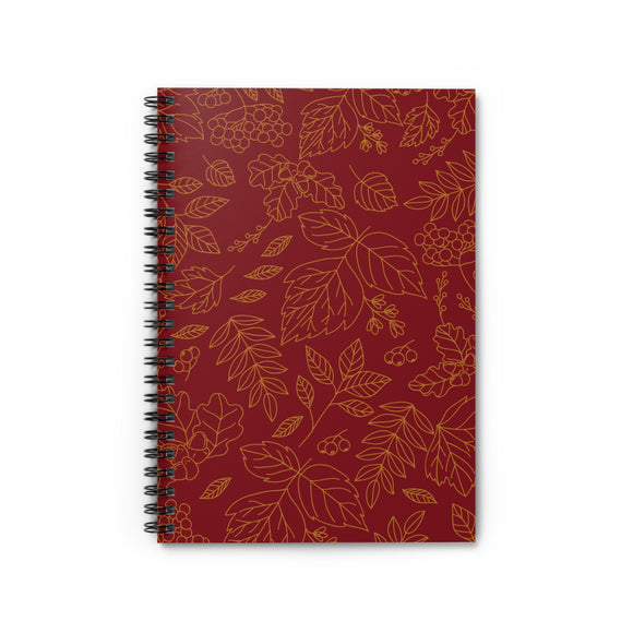 Golden Leaves Spiral Notebook