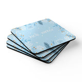 Icy Sprigs Cork Coaster Set