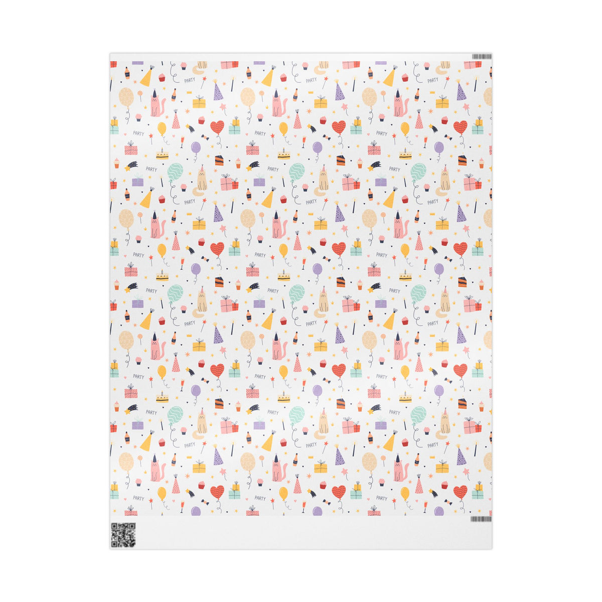 Cats in Birthday Hats Wrapping Paper