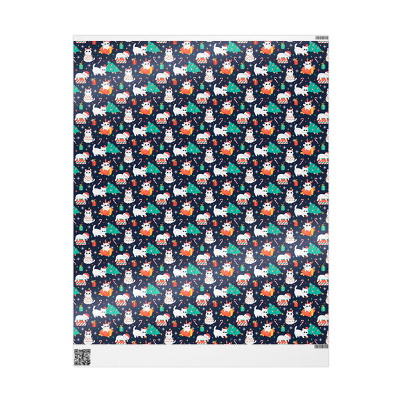 Christmas Tree Cats Wrapping Paper