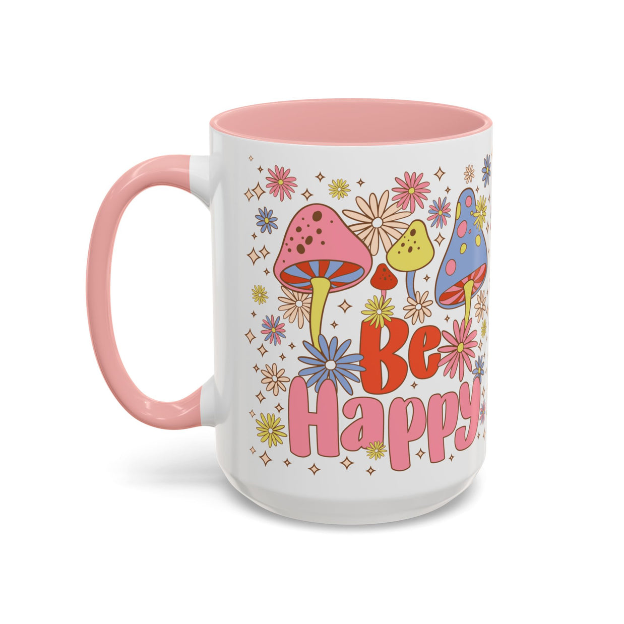 Be Happy Floral Mug