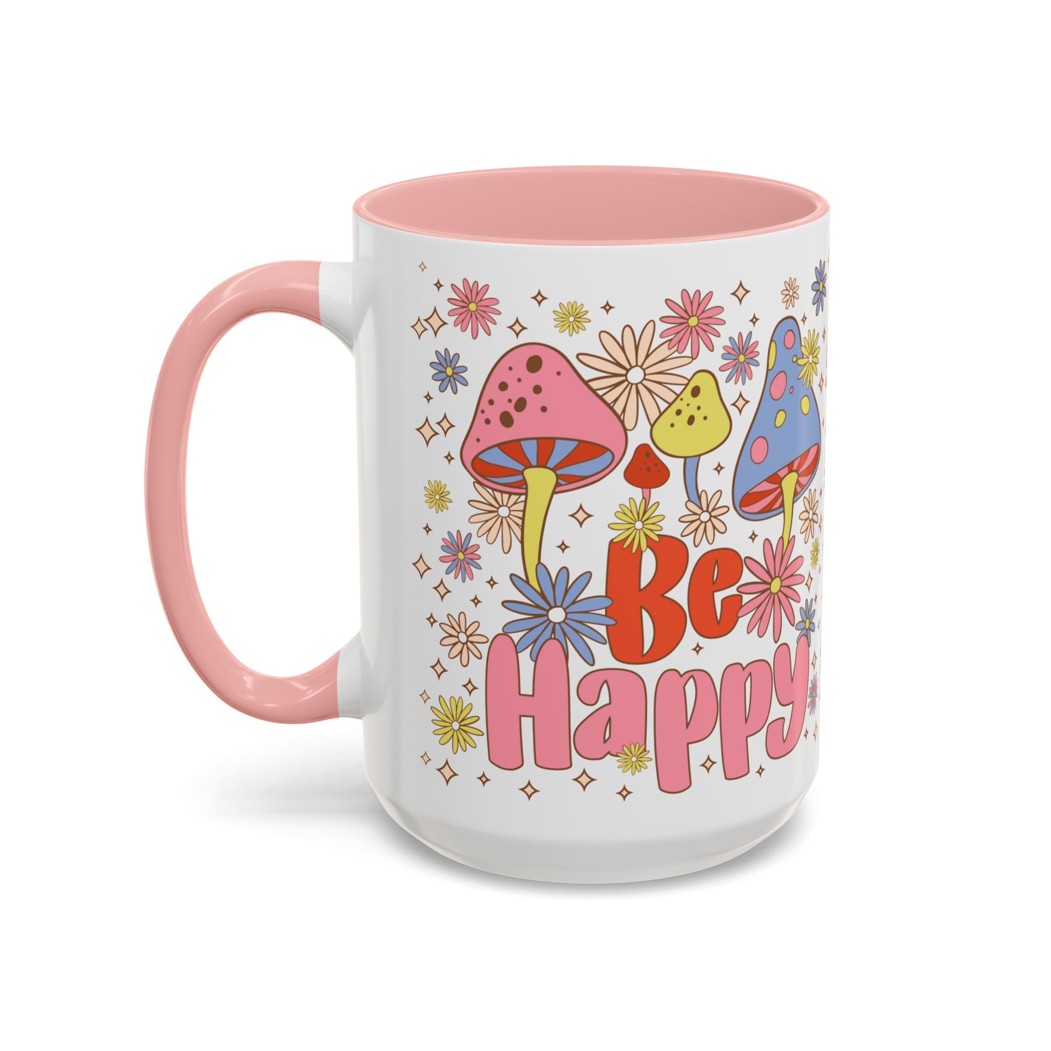 Be Happy Floral Mug