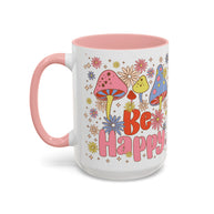 Be Happy Floral Mug