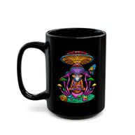 Hippie Trippy Buddha Black Mug
