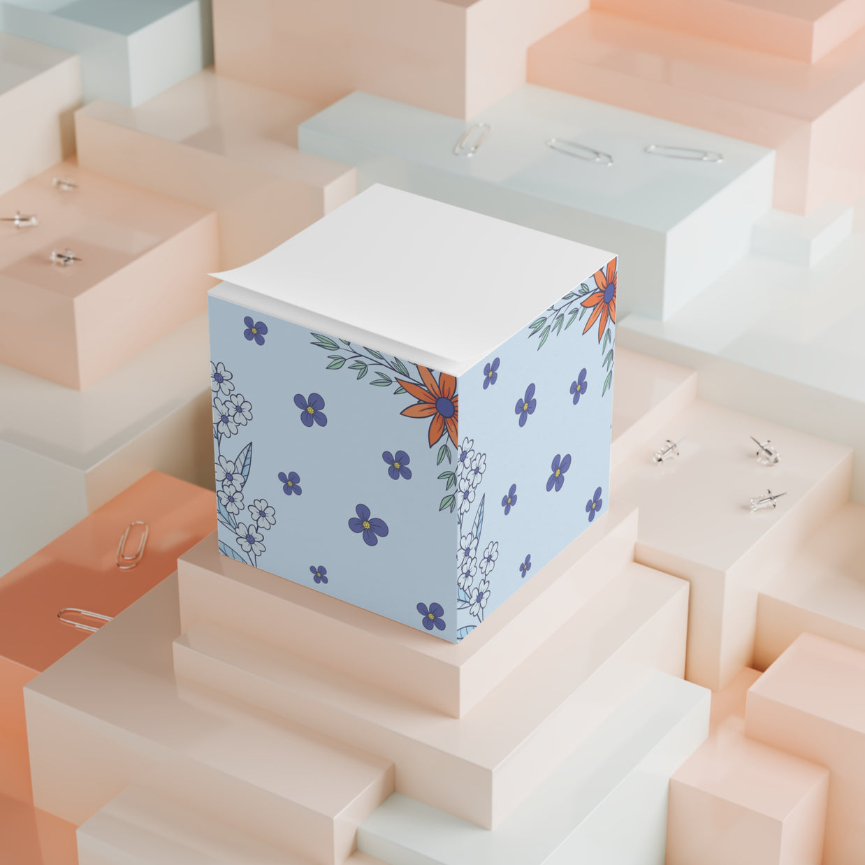 Summer Time Blues Note Cube