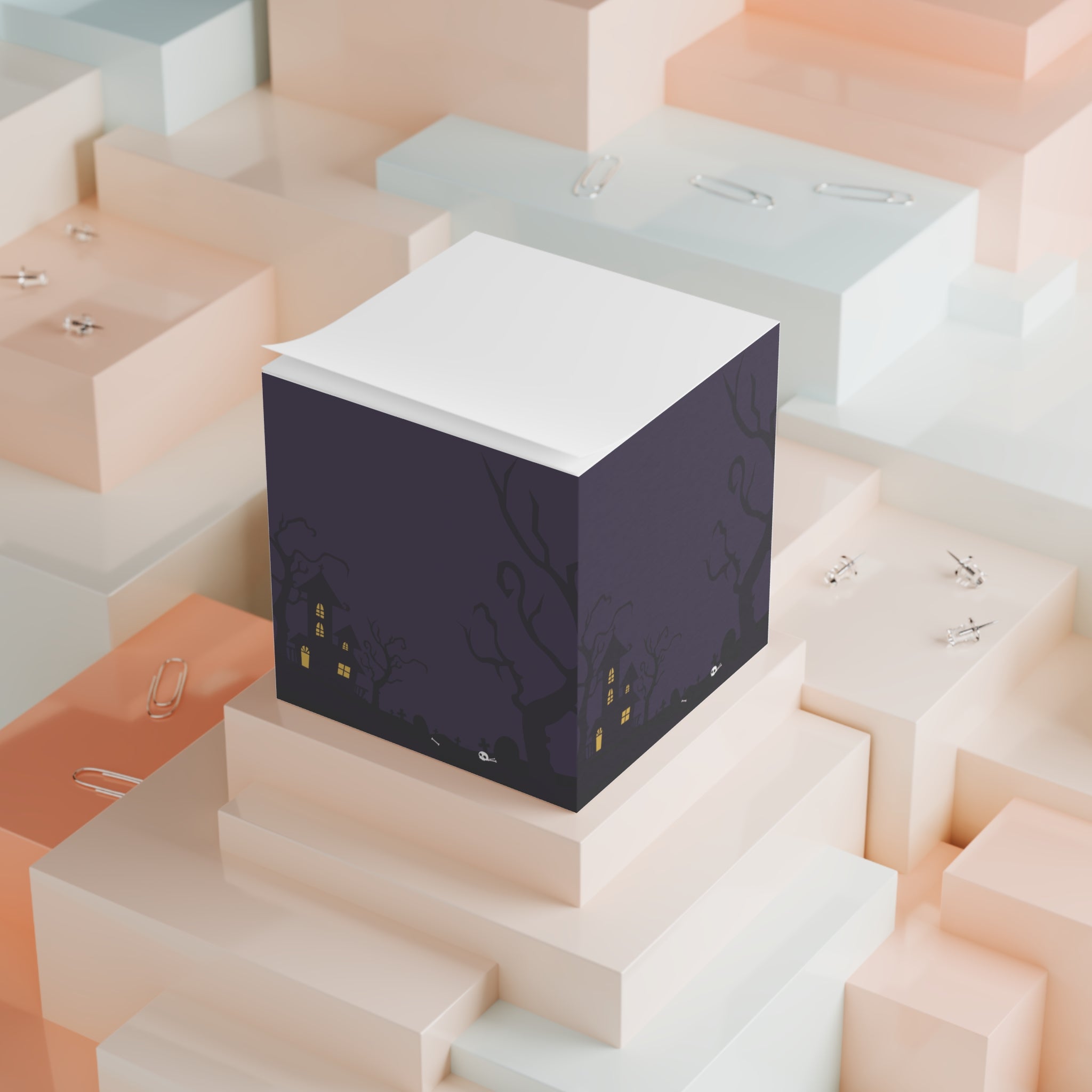 Haunted Graveyard Sticky Note Cube