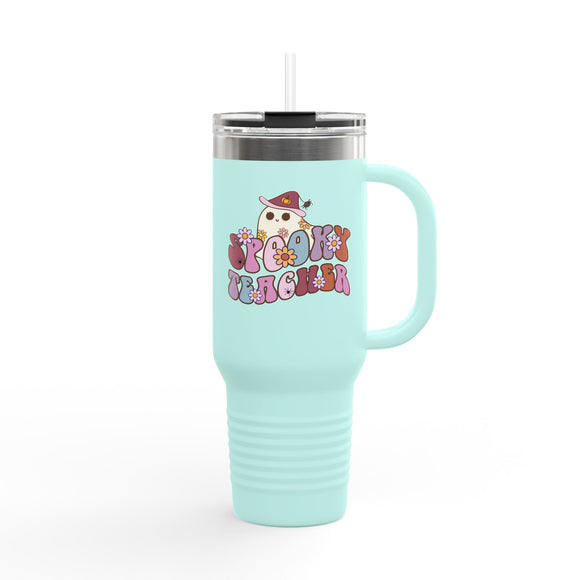 Spooky Teacher 40oz Travel Mug with Handle
