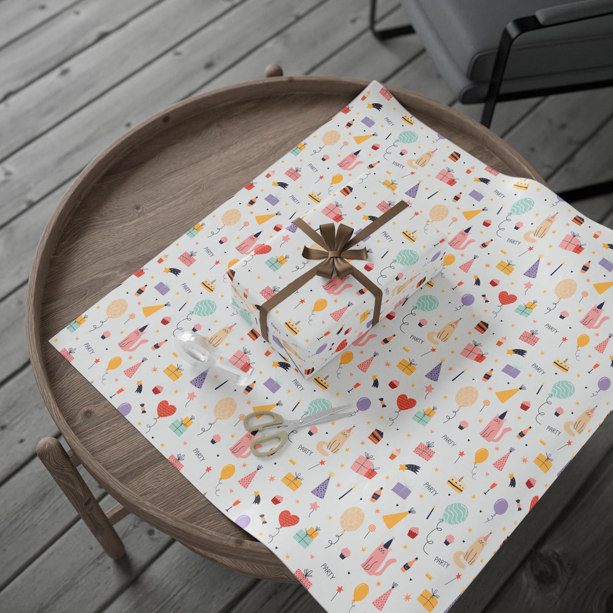 Cats in Birthday Hats Wrapping Paper