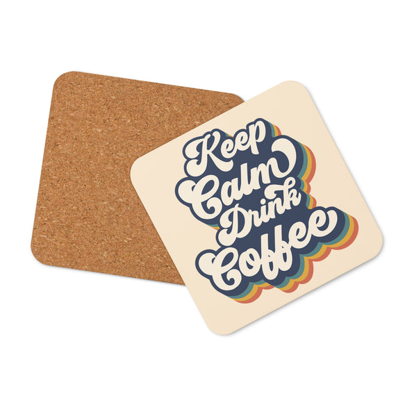 Keep Calm Drink Coffee Retro Inspired Cork-back Coaster