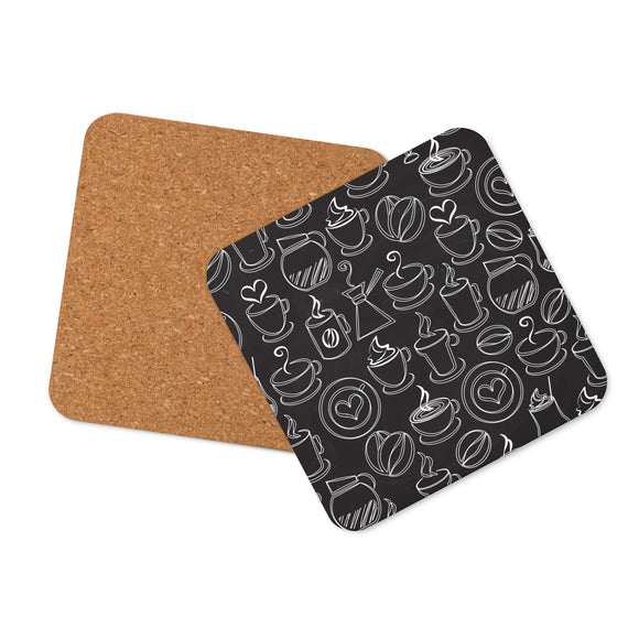 Sketched Mugs Cork-back Coaster