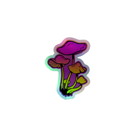 Mushroom Cluster 1 Holographic Sticker