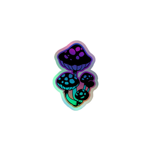 Mushroom Cluster 3 Holographic Sticker