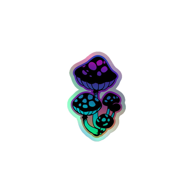 Mushroom Cluster 3 Holographic Sticker
