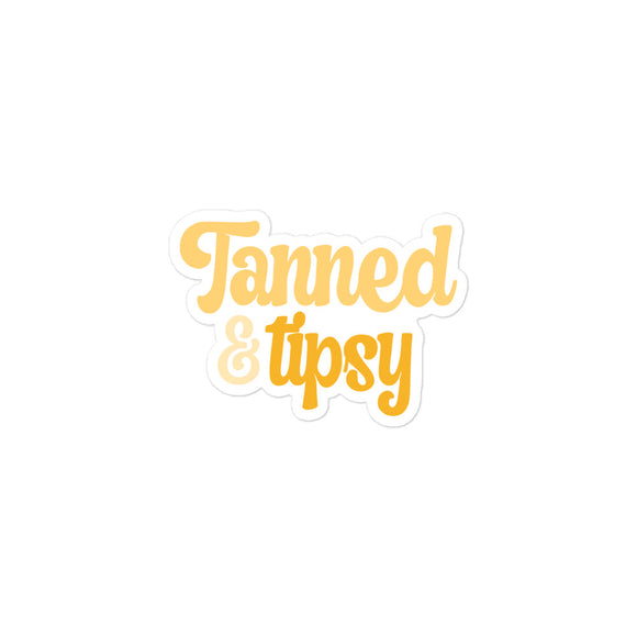 Tanned and Tipsy Kiss Cut Sticker