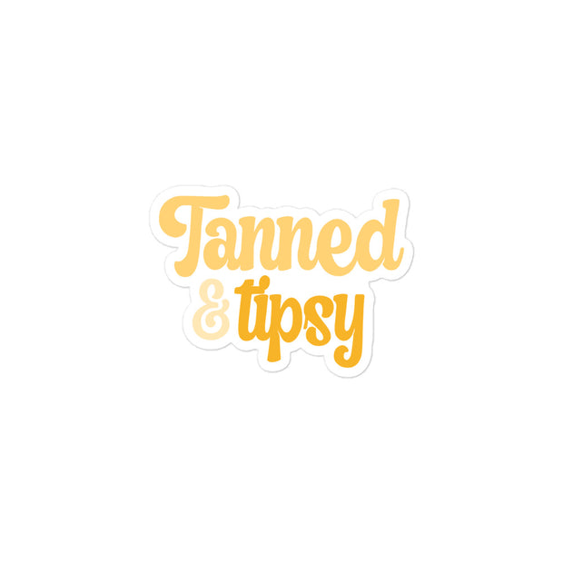 Tanned and Tipsy Kiss Cut Sticker