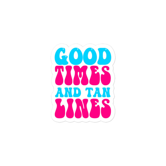 Good Times and Tan Lines Kiss Cut Sticker
