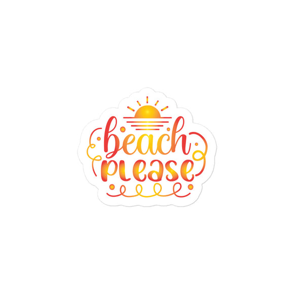 Beach Please Kiss Cut Sticker