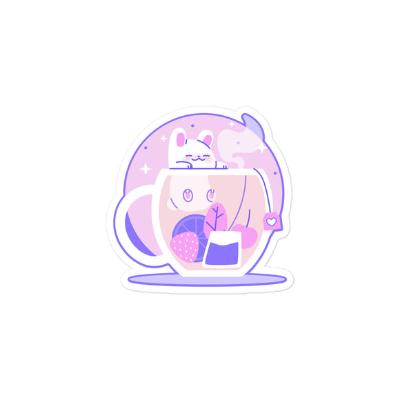 Rabbit Tea Spa Kiss Cut Sticker