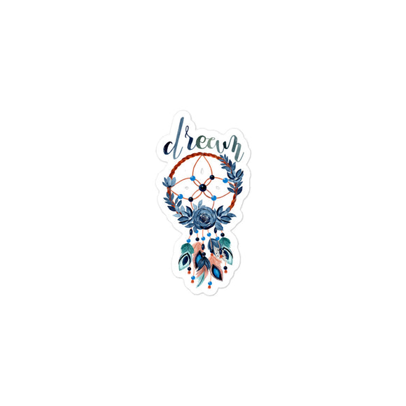 Teal Watercolor Dream Catcher Kiss Cut Sticker