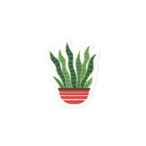 Potted Snake Plant Kiss Cut Sticker