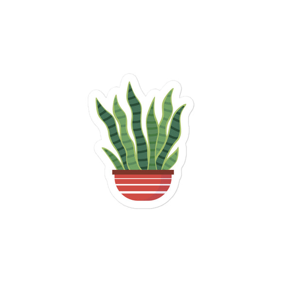 Potted Snake Plant Kiss Cut Sticker
