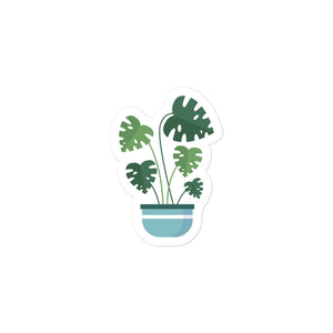 Potted Monstera Plant Kiss Cut Sticker