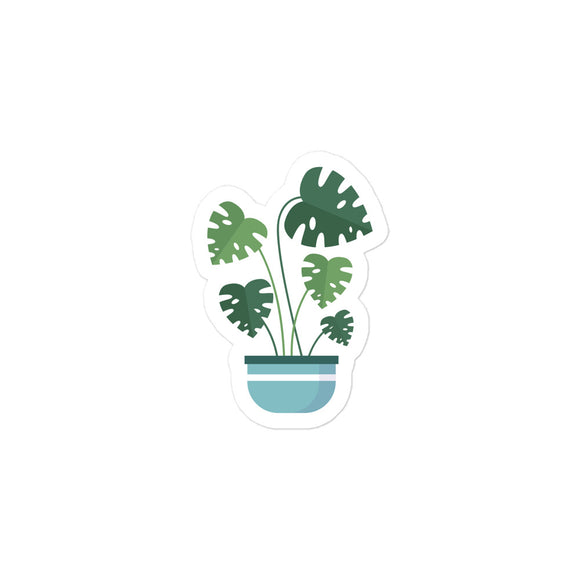 Potted Monstera Plant Kiss Cut Sticker