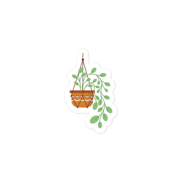 Hanging Potted Plant Kiss Cut Sticker