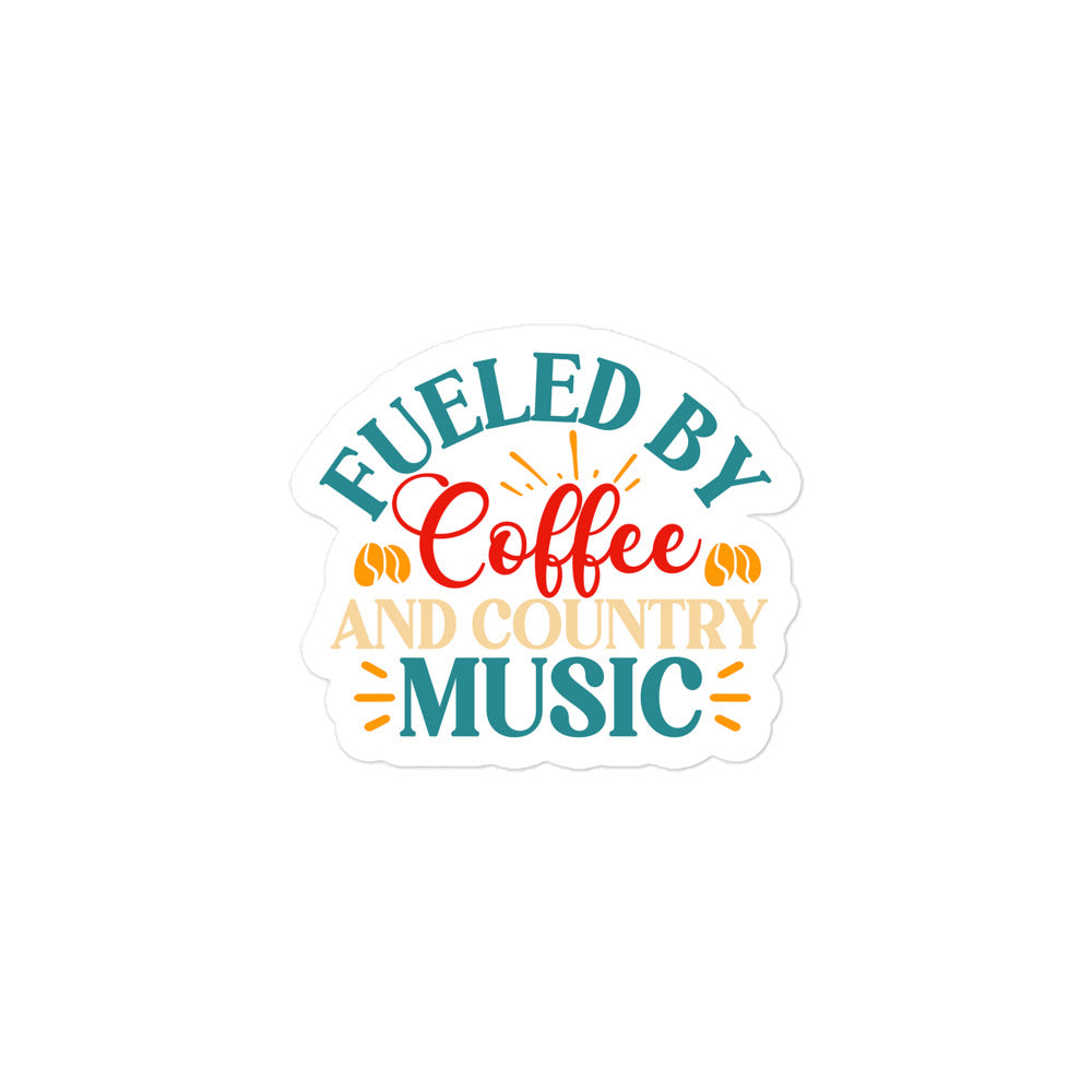 Coffee and Country Music Kiss Cut Sticker