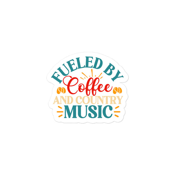 Coffee and Country Music Kiss Cut Sticker