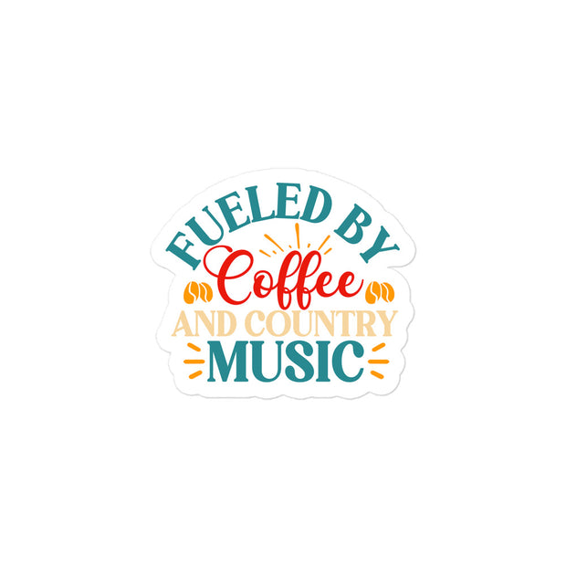 Coffee and Country Music Kiss Cut Sticker