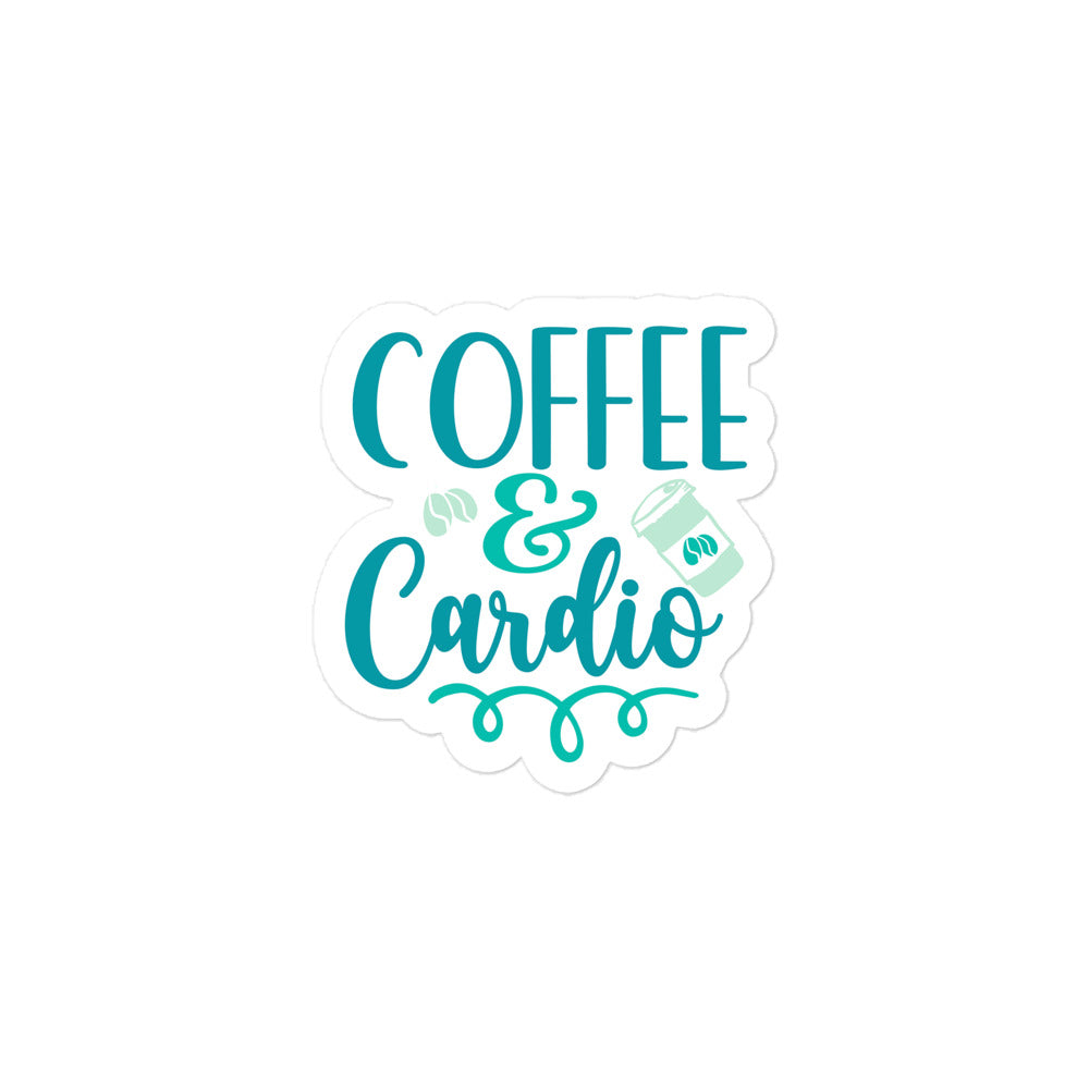Coffee and Cardio Kiss Cut Sticker