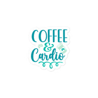 Coffee and Cardio Kiss Cut Sticker