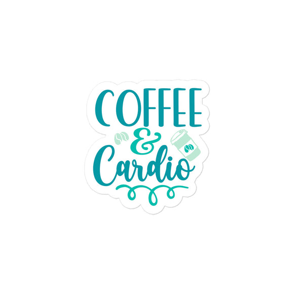 Coffee and Cardio Kiss Cut Sticker