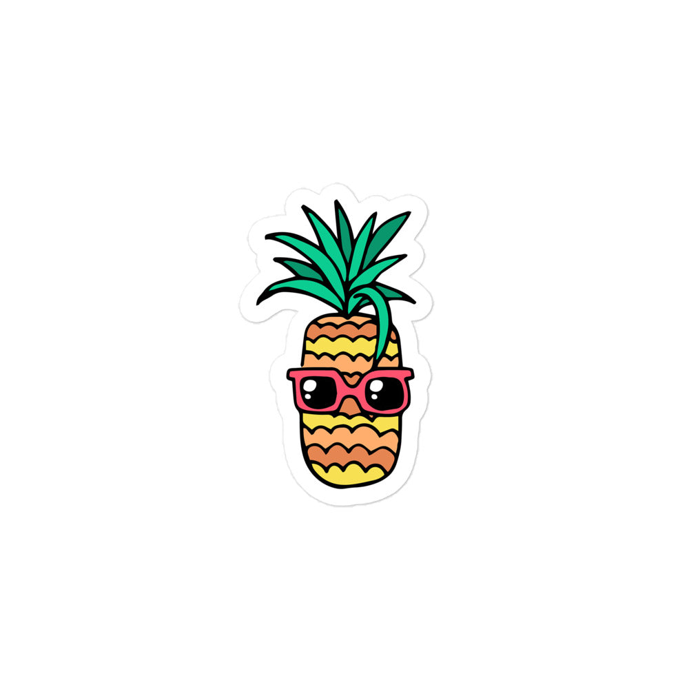 One Shady Pineapple Kiss Cut Sticker