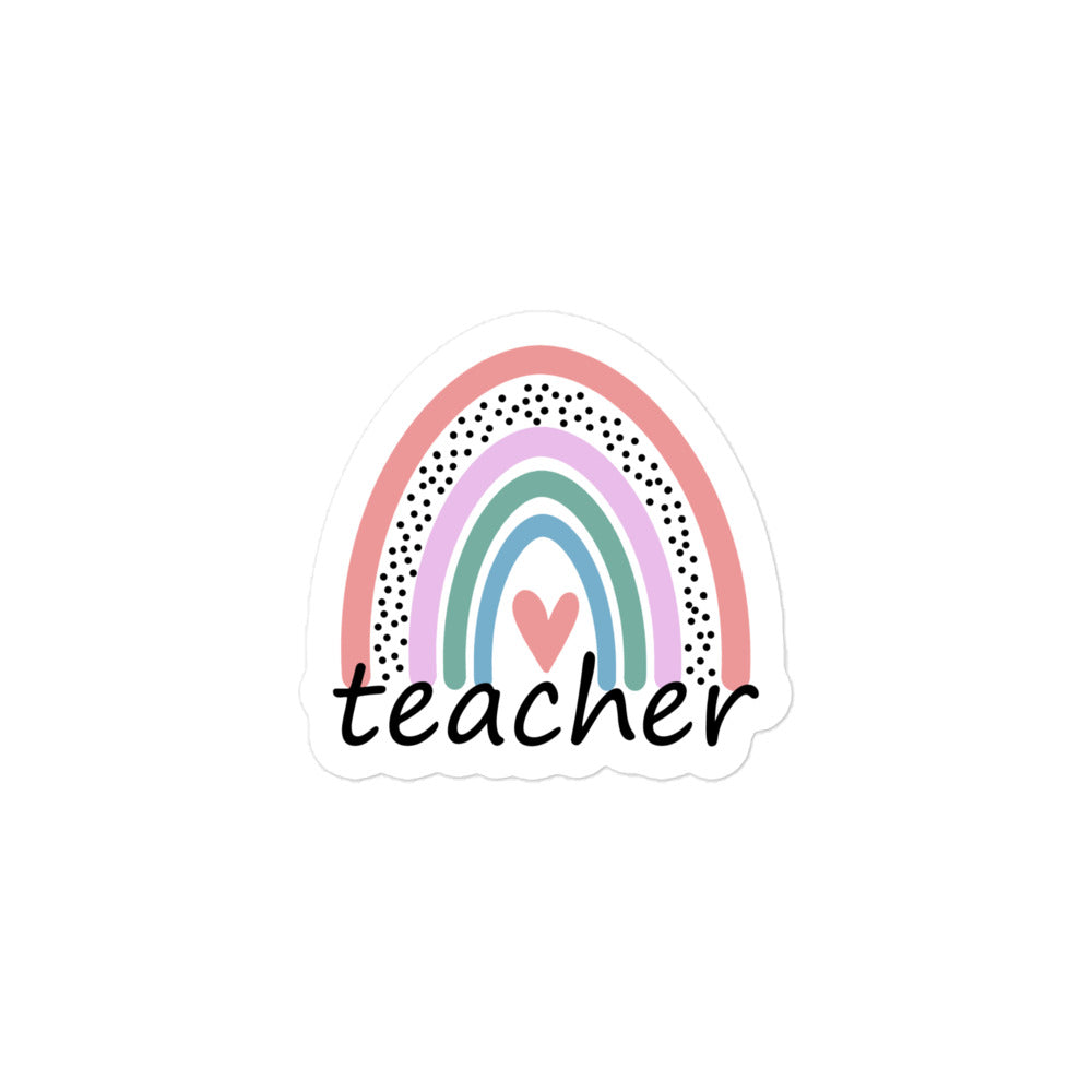 Teacher Rainbow 1 Kiss Cut Sticker