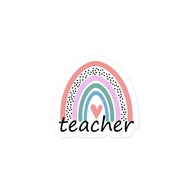 Teacher Rainbow 1 Kiss Cut Sticker