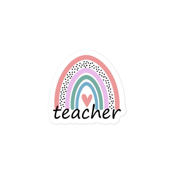 Teacher Rainbow 1 Kiss Cut Sticker