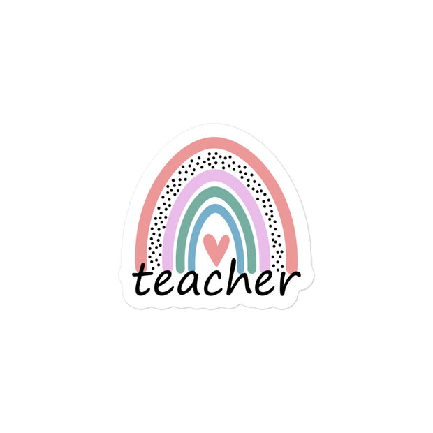 Teacher Rainbow 1 Kiss Cut Sticker