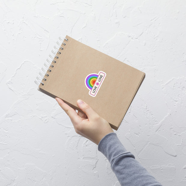 Love is Love Rainbow Kiss Cut Sticker